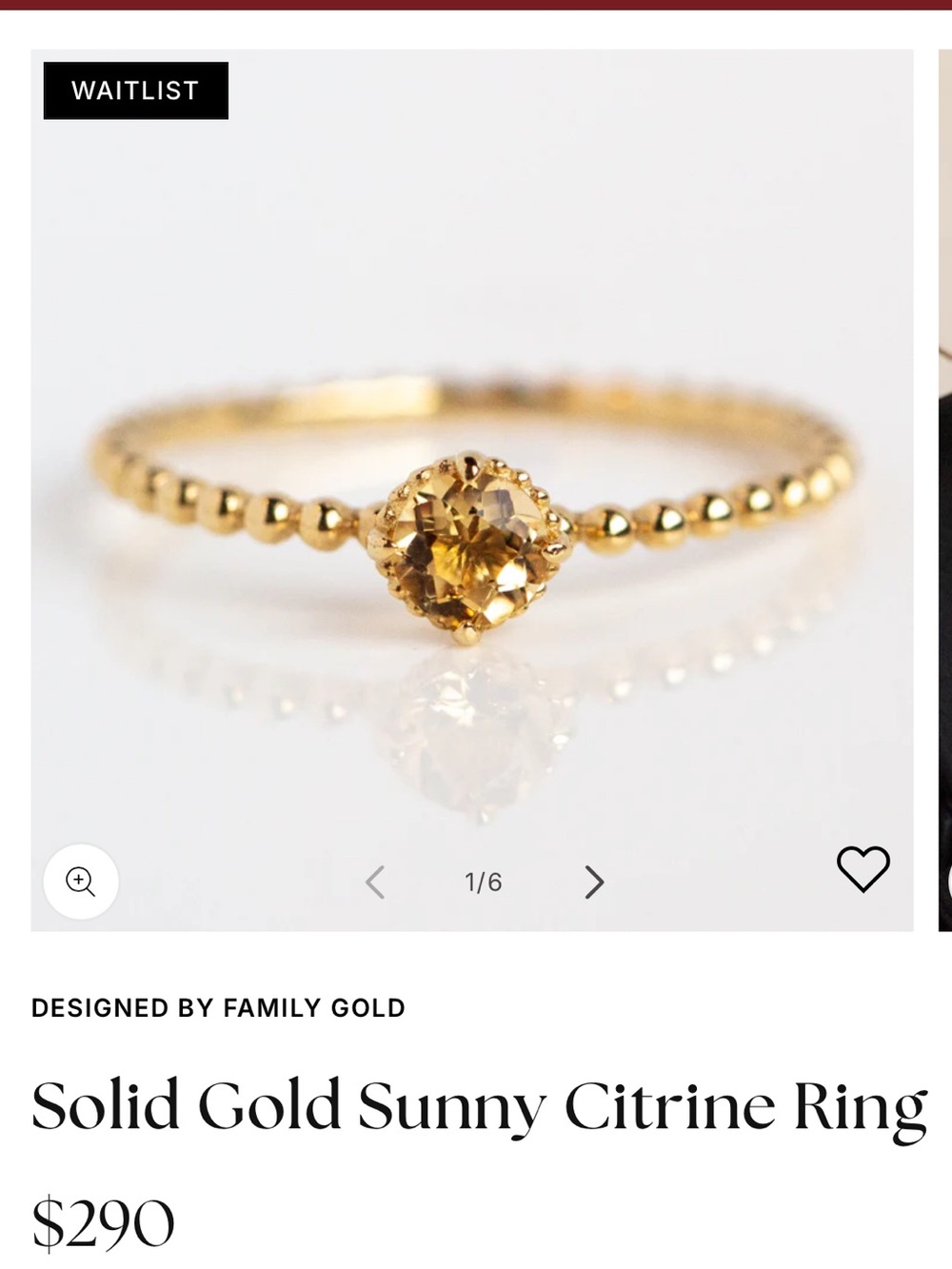 Local Eclectic Sunny Citrine Ring solid 9k Gold